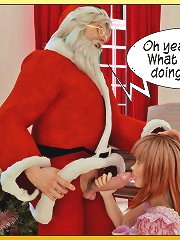 Kinky Santa Claus furiously penetrates young damsels till cum