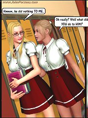 Hot blonde sluts talking about sex in 3d comics