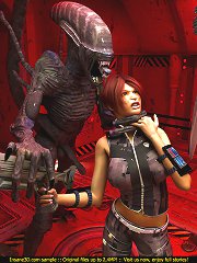 Hot astronaut girl gets contact of all kinds with an alien