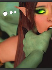Captured elf gal gets ravished by two horny big scary ogres.